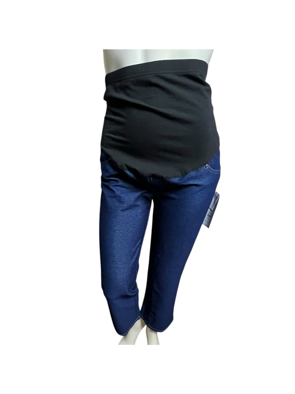 Maternity High Waist Denim Pants with Belly Band – Size S (4-6)